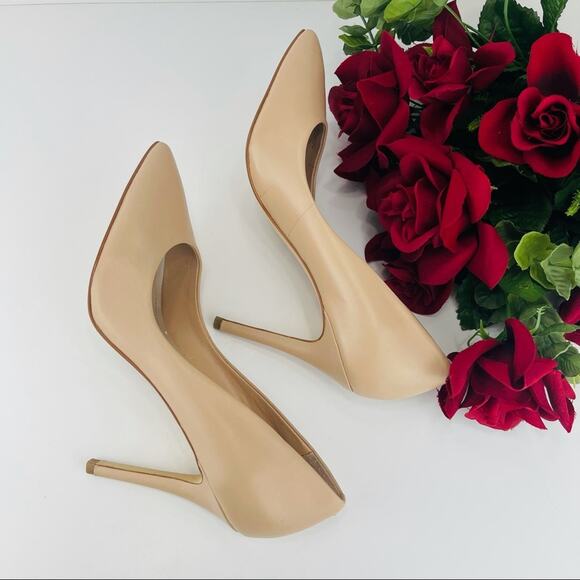 Charles By Charles David Stiletto Pump Sz 8.5 Tan Leather Pointed Toe High Heels - Picture 14 of 16